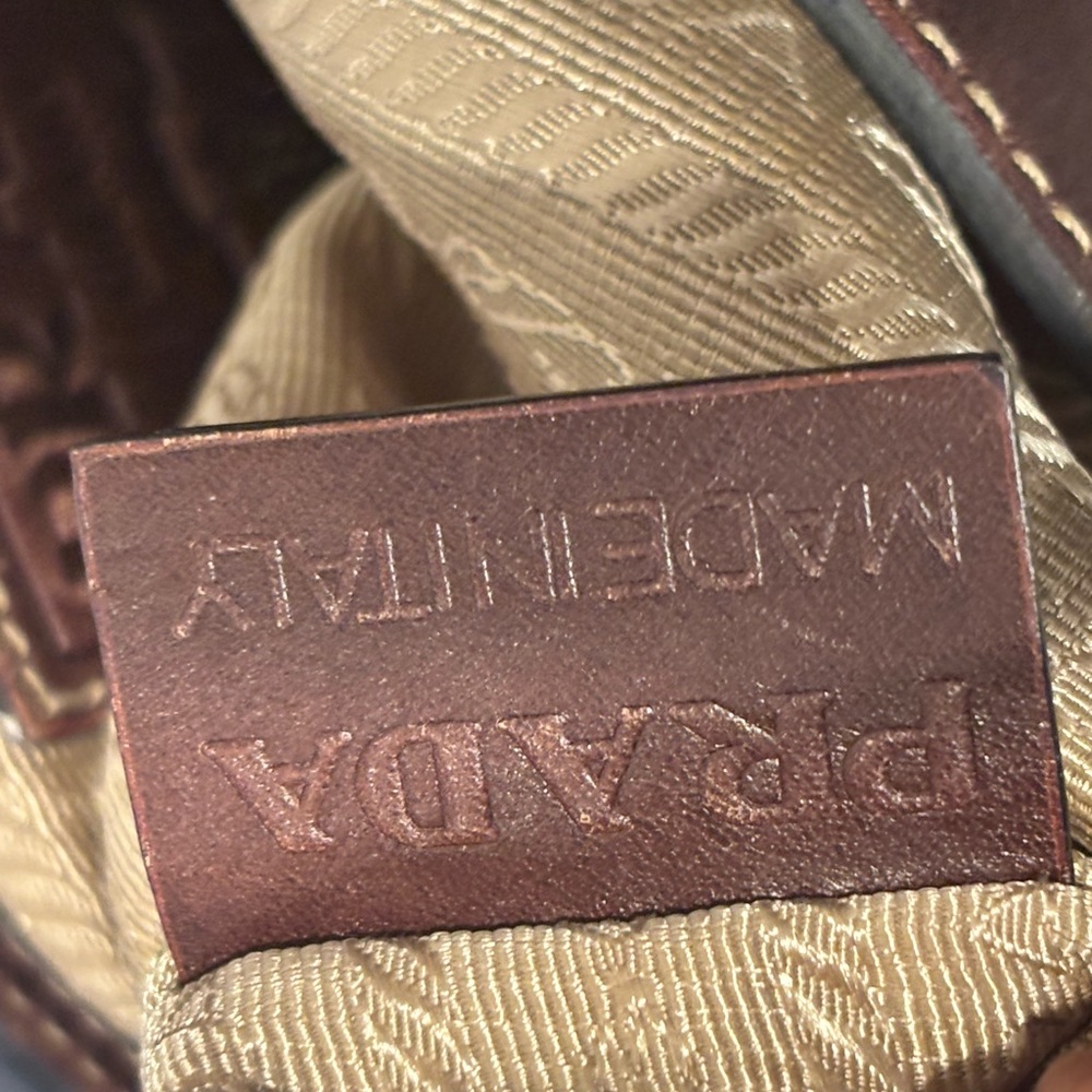 Prada Khaki Canvas and Brown Leather Messenger Bag - Picture 15 of 15
